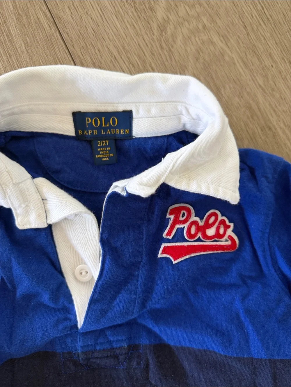 Polo by Ralph Lauren Boys' Blue & White Striped Rugby Shirt size 2T